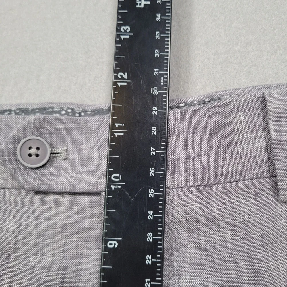 Bar III Mens Slim Fit 100% Linen Flat Front Dress Pants Gray 38x32 MLCOPC1Y00